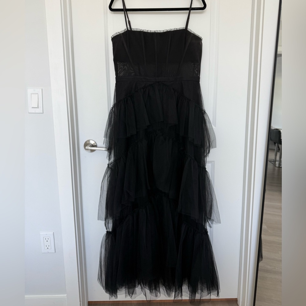 BCBGMaxAzria Black Tulle Dress